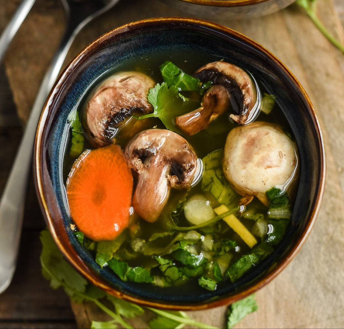 Nutritious Mushroom & Vegetable Soup Bowl