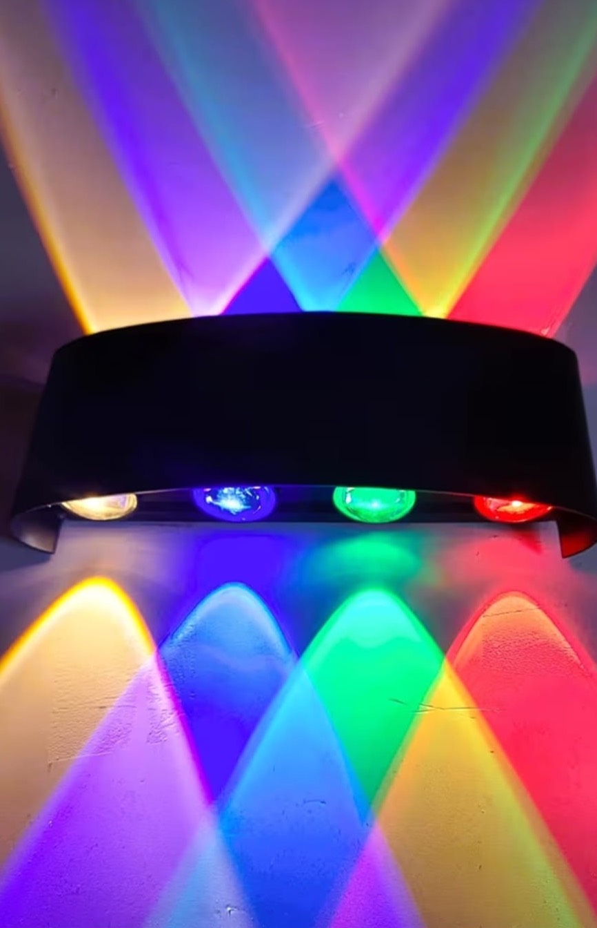 8way 4+4 RGB elevation light showcasing vibrant colors and modern design, available at BALAJI ELECTRICAL AND ELECTRONICS in B