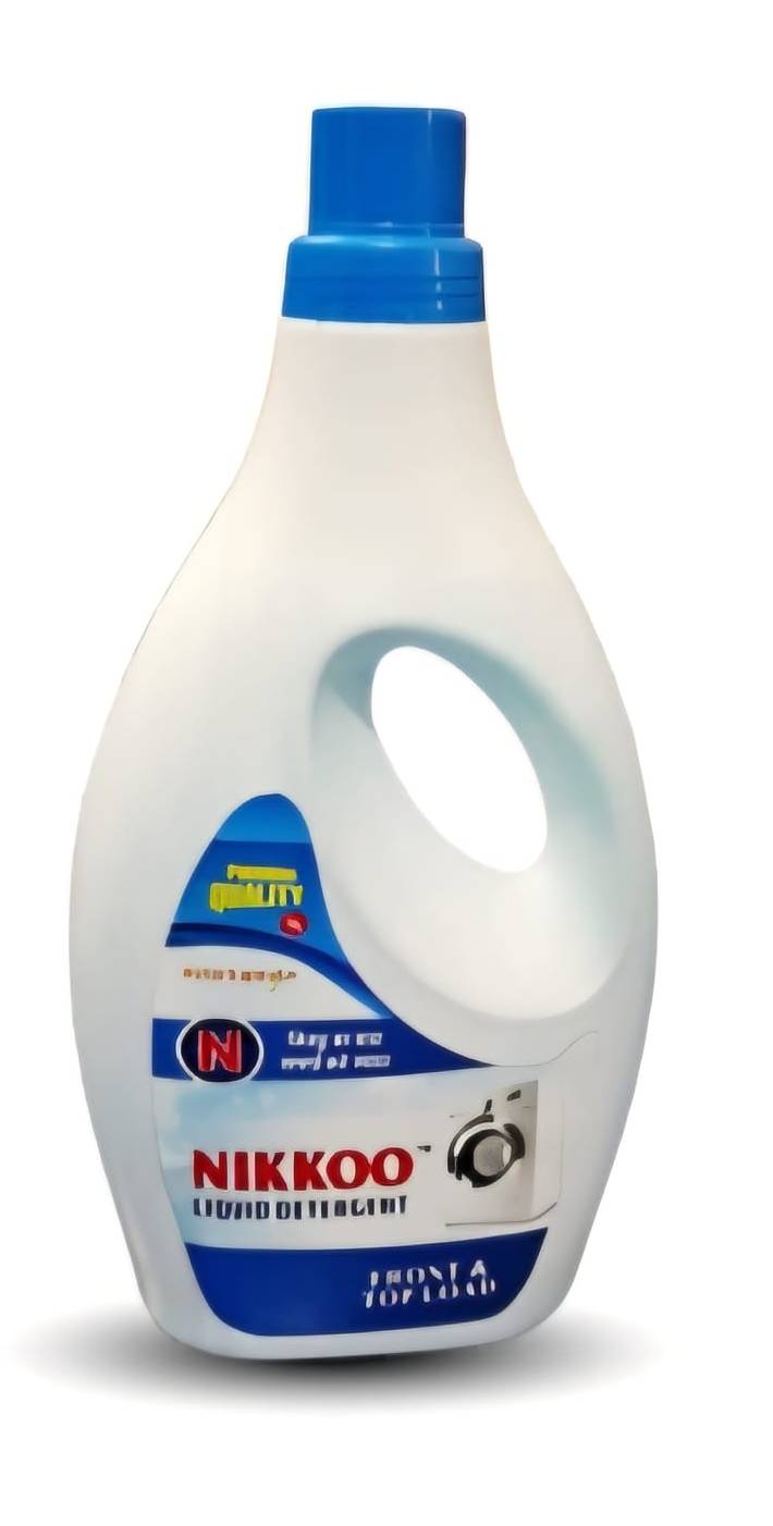 NIKKOO LIQUID DETERGENT bottle showing its vibrant packaging with clear labels on usage and benefits, located in GORAKHPUR.