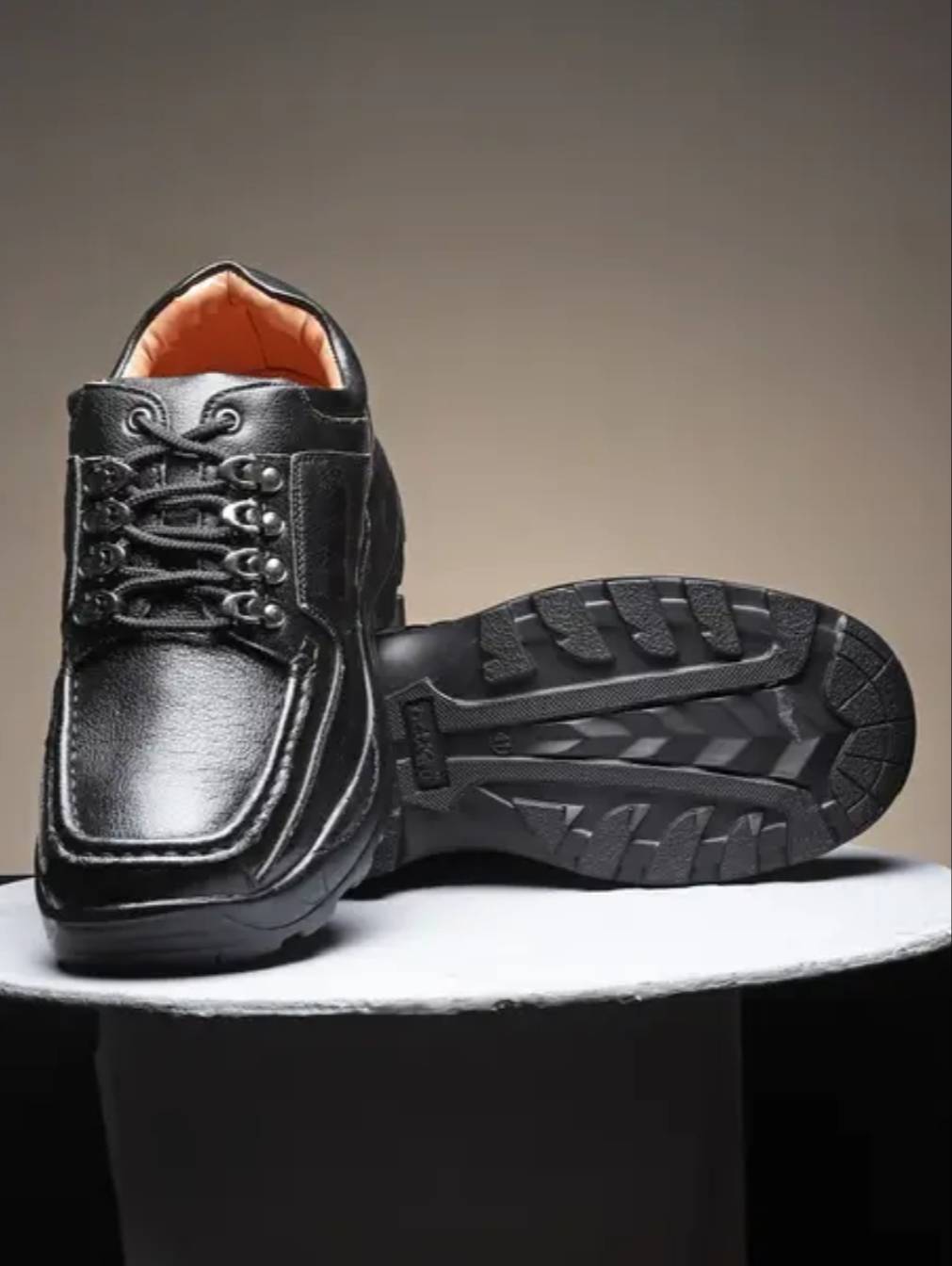 Durable black leather ACTION Hiking Shoes designed for comfort and support, ideal for outdoor activities in Rohtak. - Image 2