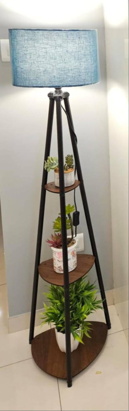 NOBEL HANDICRAFTS - Floor Lamp with Planter Shelves in Bijnor in Bijnor