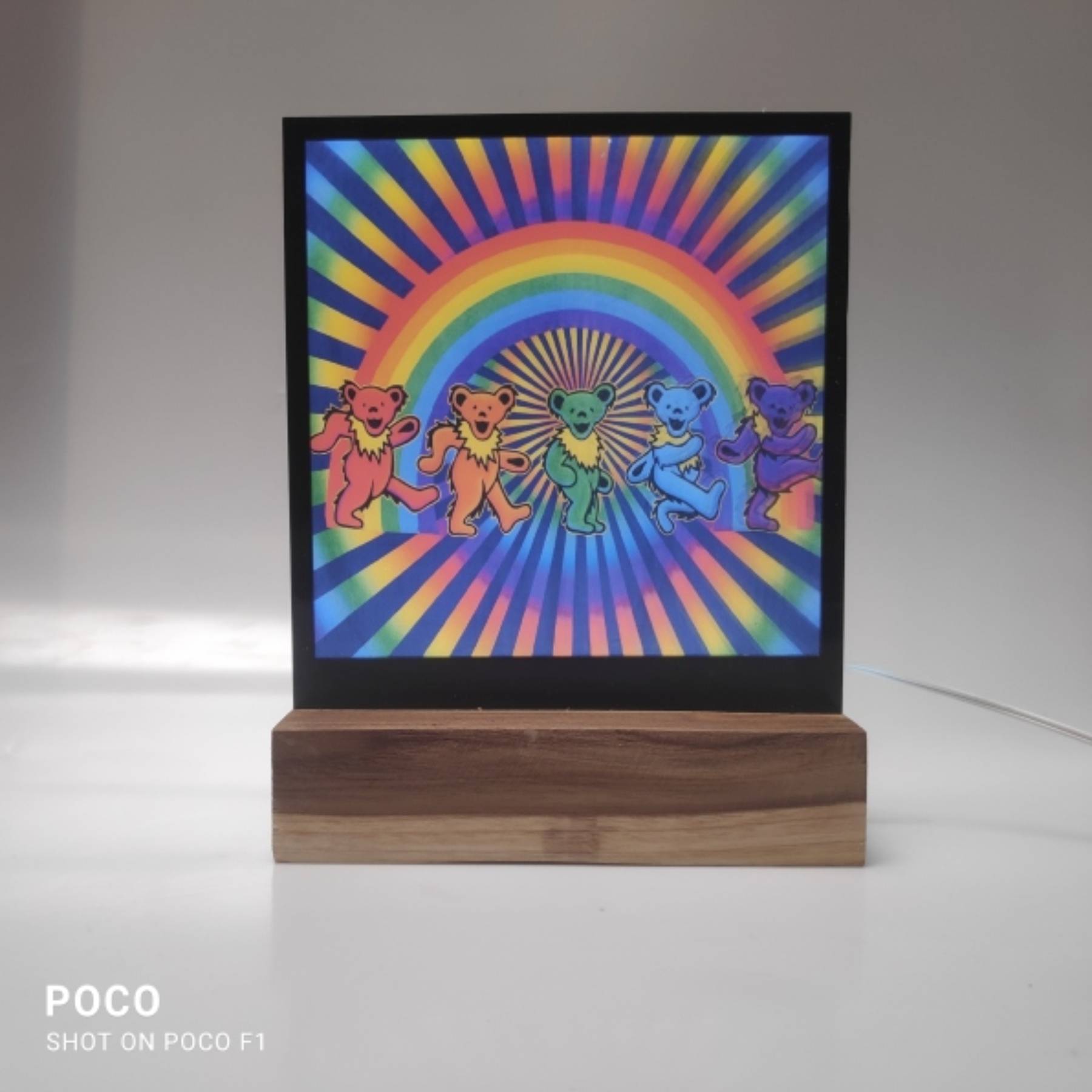 Colorful LED Display Rainbow Dancing Bears brightening a room in Bengaluru