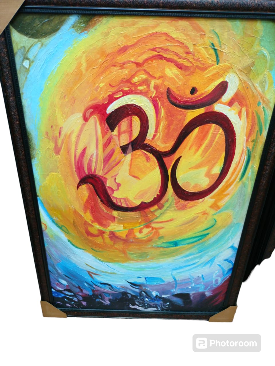 Om shiv sai gift gallery - OM Hand-Painting Vibrant Spiritual Wall Art , DL