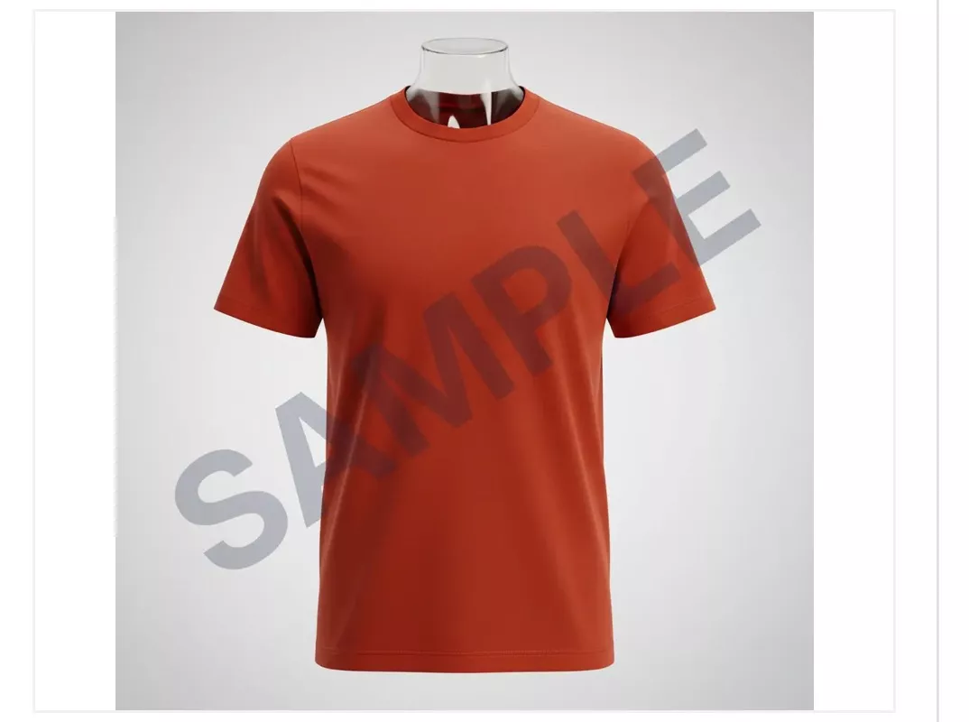 Stylish Classic Orange Crew Neck T-Shirt displayed against a neutral background, showcasing its vibrant color and comfortable
