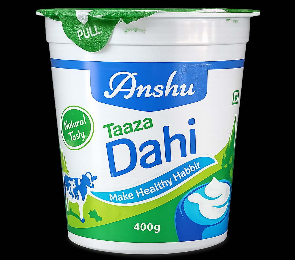A large 15kg tub of Anshu Taaza Dahi showcasing its creamy texture, perfect for bulk use in DARBHANGA. - Image 2