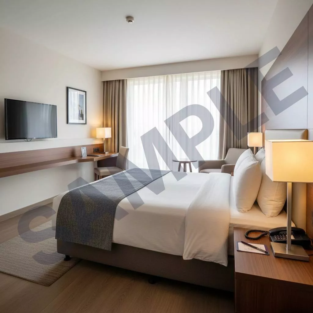 Modern hotel room featuring elegant furnishings and amenities at HOTEL GRAND GEET in BANUR — Luxury and comfort await.