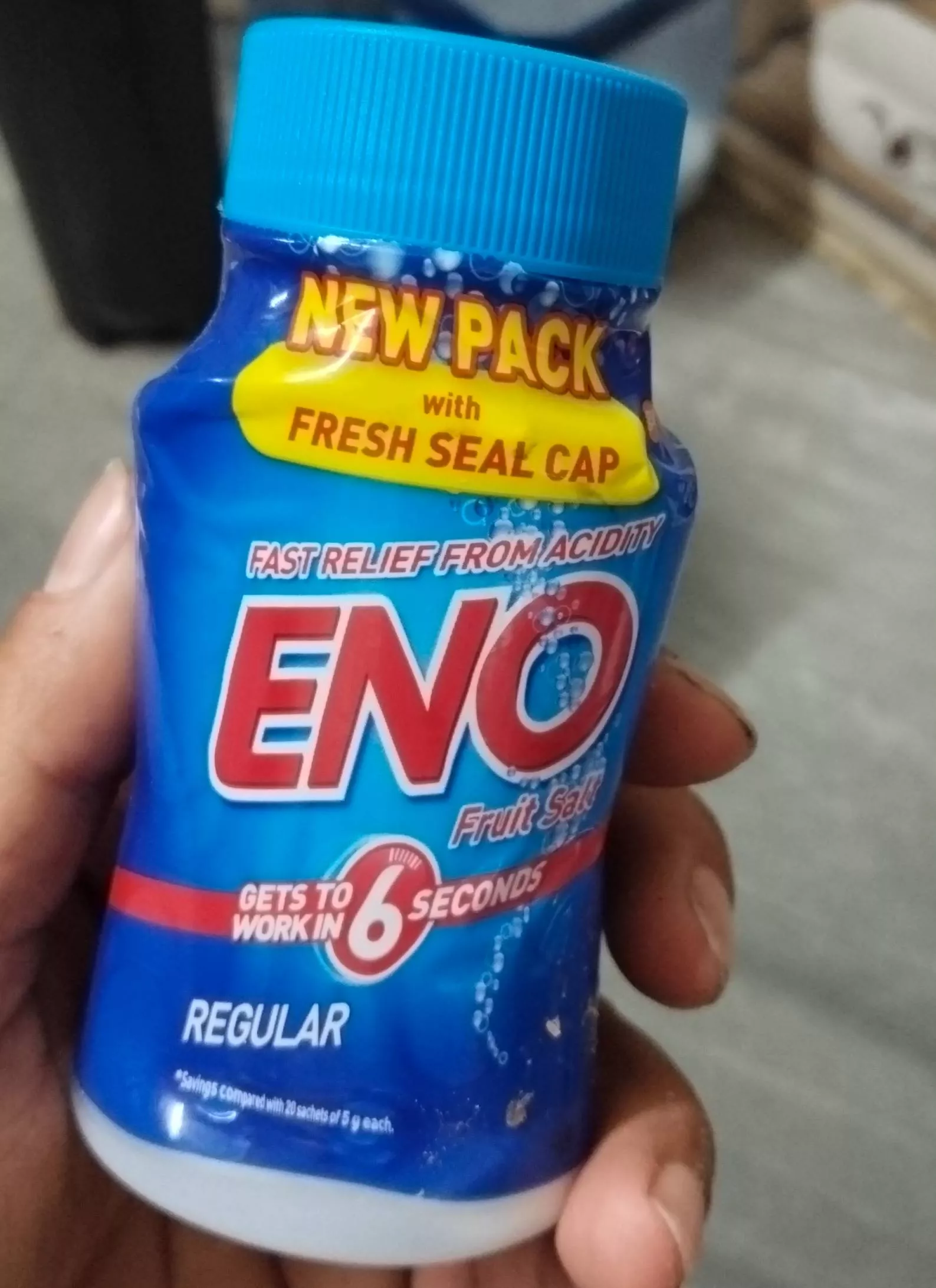 Eno Digestive Relief powder in Jalandhar — effective remedy for acidity discomfort in a bright packet.