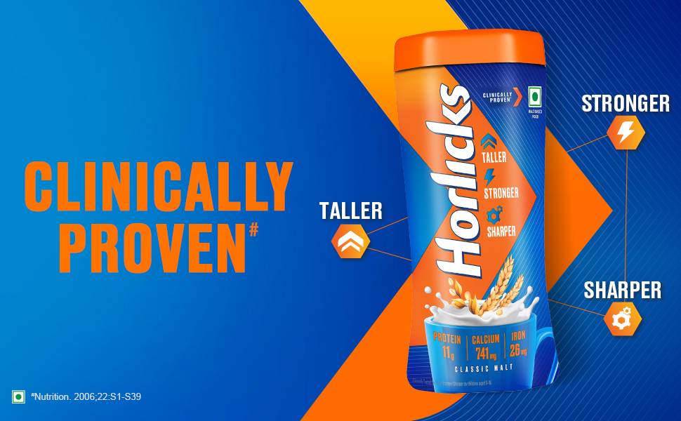 Horlicks Classic Malt Health Drink in MAHADEVPUR — a nutritious beverage for children featuring a rich malt flavor and packed