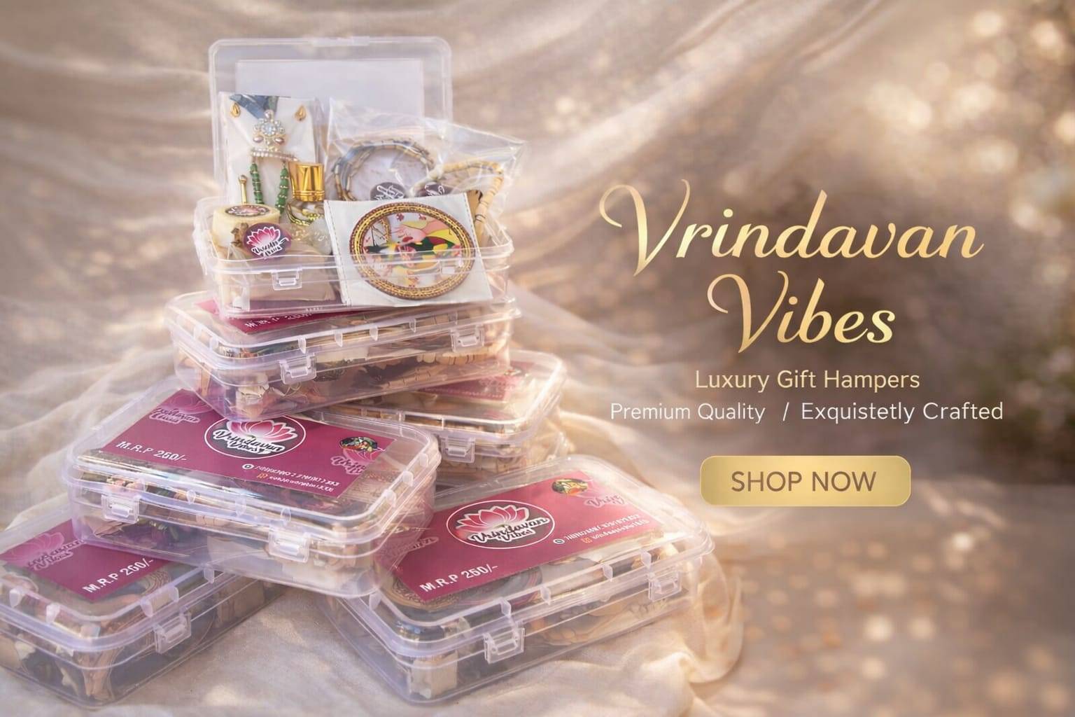 Vrindavan Vibes Spiritual Gift Box containing prayer essentials and aromatic treats — Mathura