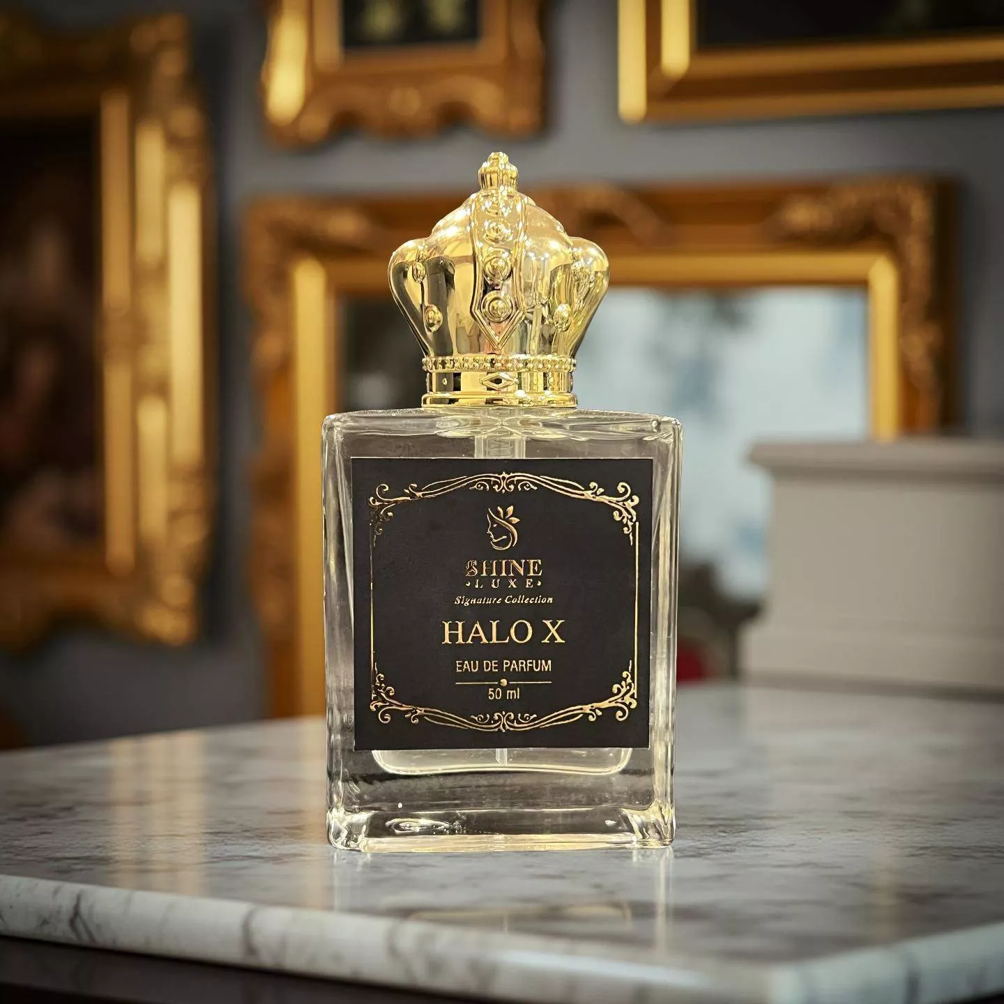 Elegant 50ml Shine Luxe Halo X Eau de Parfum bottle in Kolkata, featuring a sophisticated design that appeals to perfume love