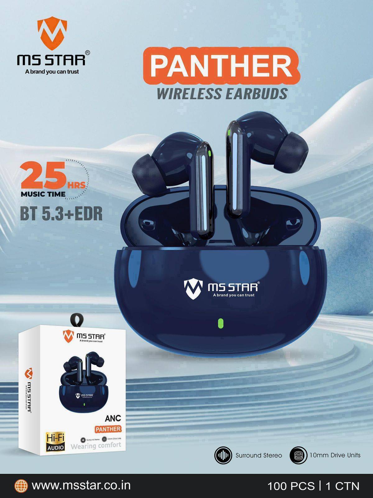 Ms Star Wireless Earbuds in Shahpura, Bhilwara featuring a sleek design and compact charging case, ideal for music lovers.