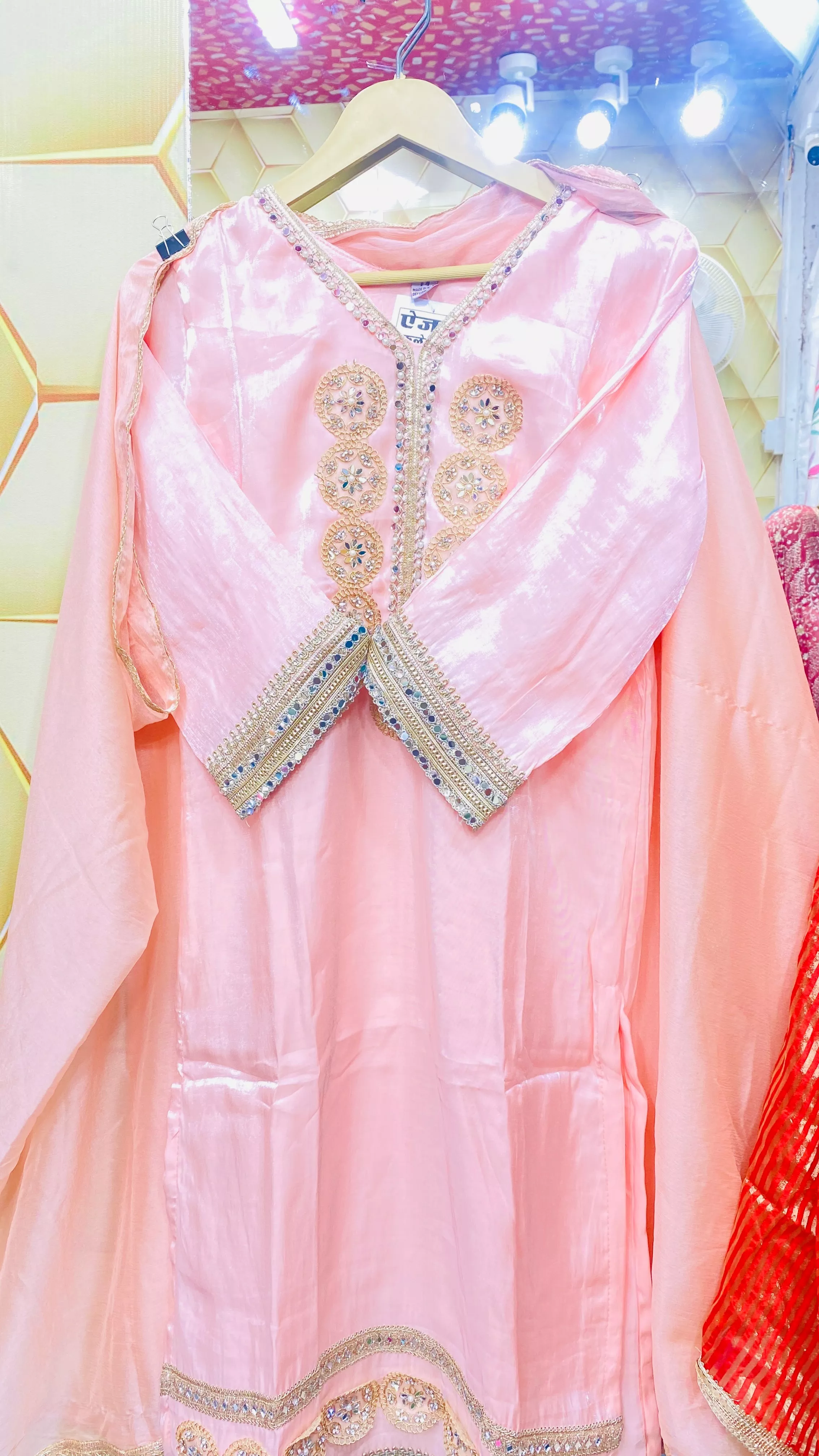AIZAL COLLECTION - Embroidered Kurta Pent in Jhalawar Pink Anarkali Suit in JHALAWAR