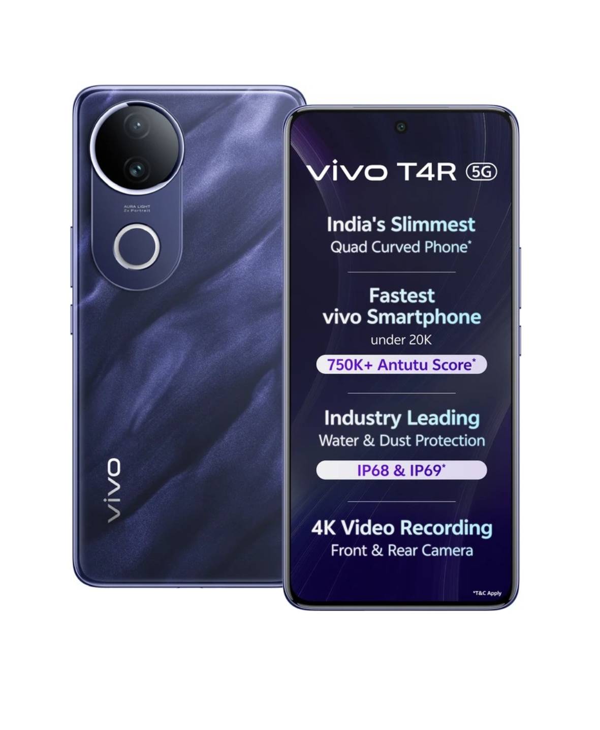 VIVO T4R 5G smartphone with 8 GB RAM and 256 GB storage showcased in Barabanki, featuring a sleek design and vibrant display. - Image 1