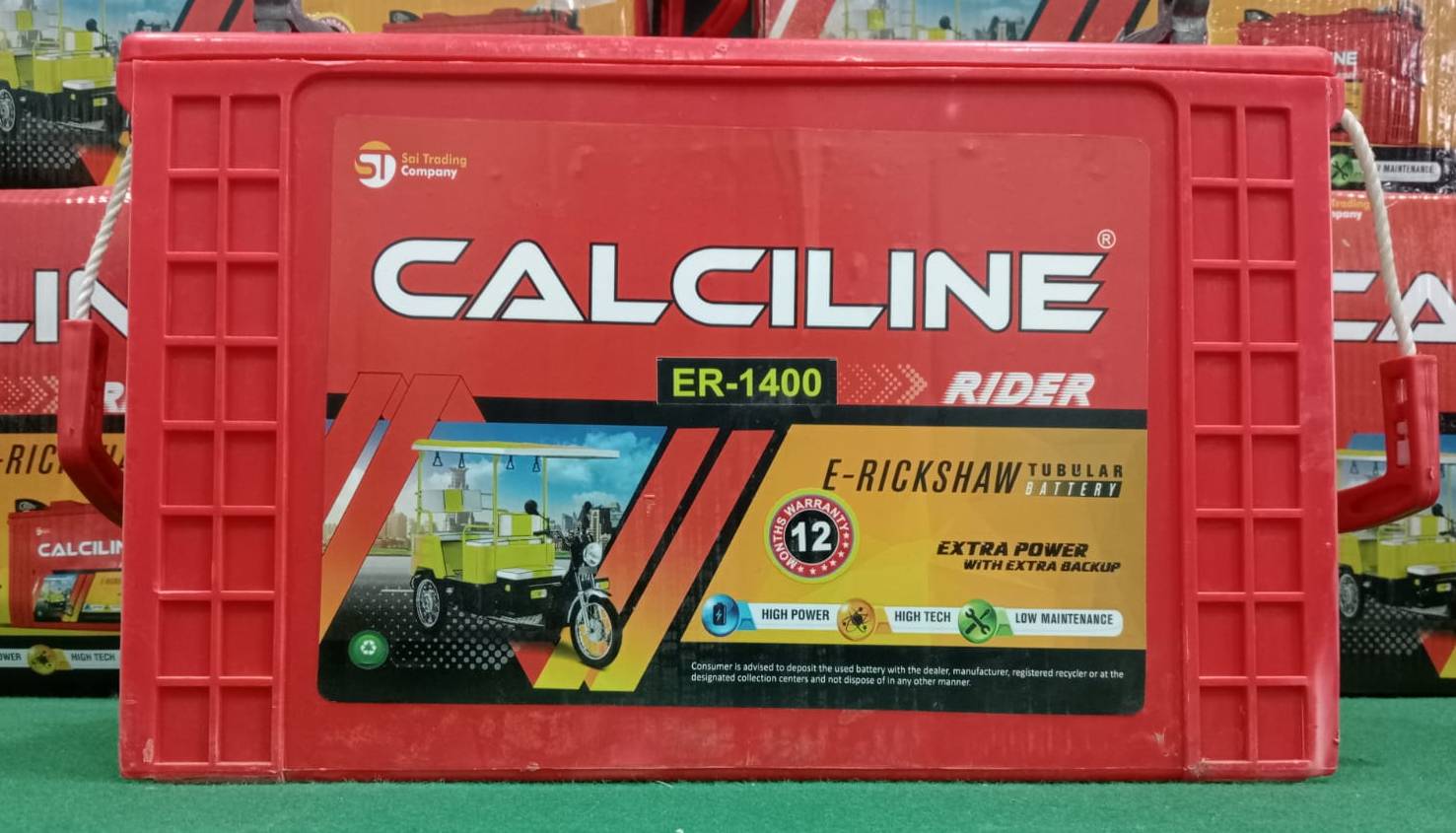 CALCILINE RIDER ER-1400 battery showcasing its robust design and specs, suited for reliable power in Berhampore