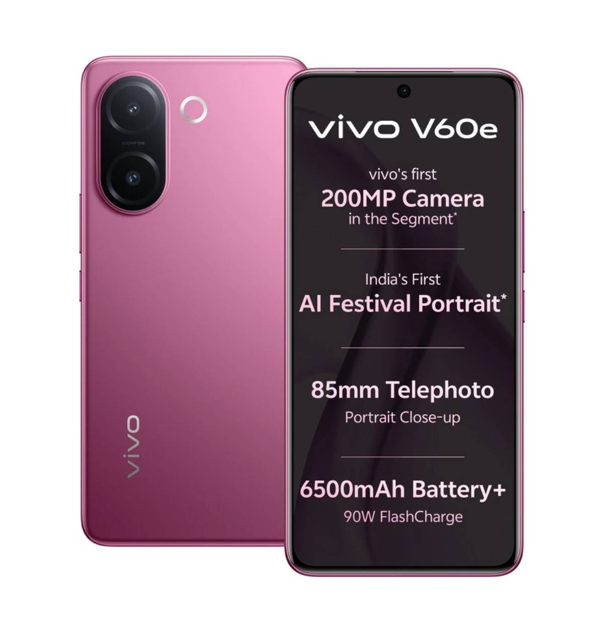 VIVO V60e smartphone featuring 8GB RAM and 128GB storage, showcasing a sleek design and modern display in Barabanki.
