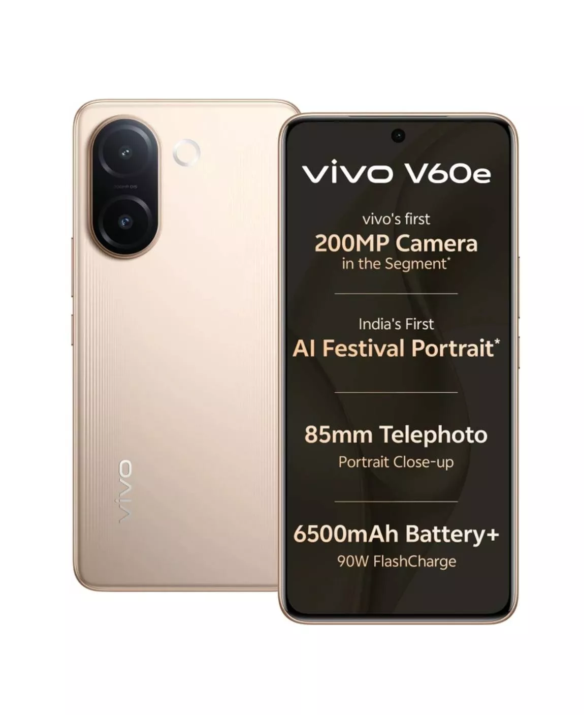 VIVO V60e 5G smartphone with 12 GB RAM and 256 GB storage, sleek design, vibrant display, available in Barabanki.