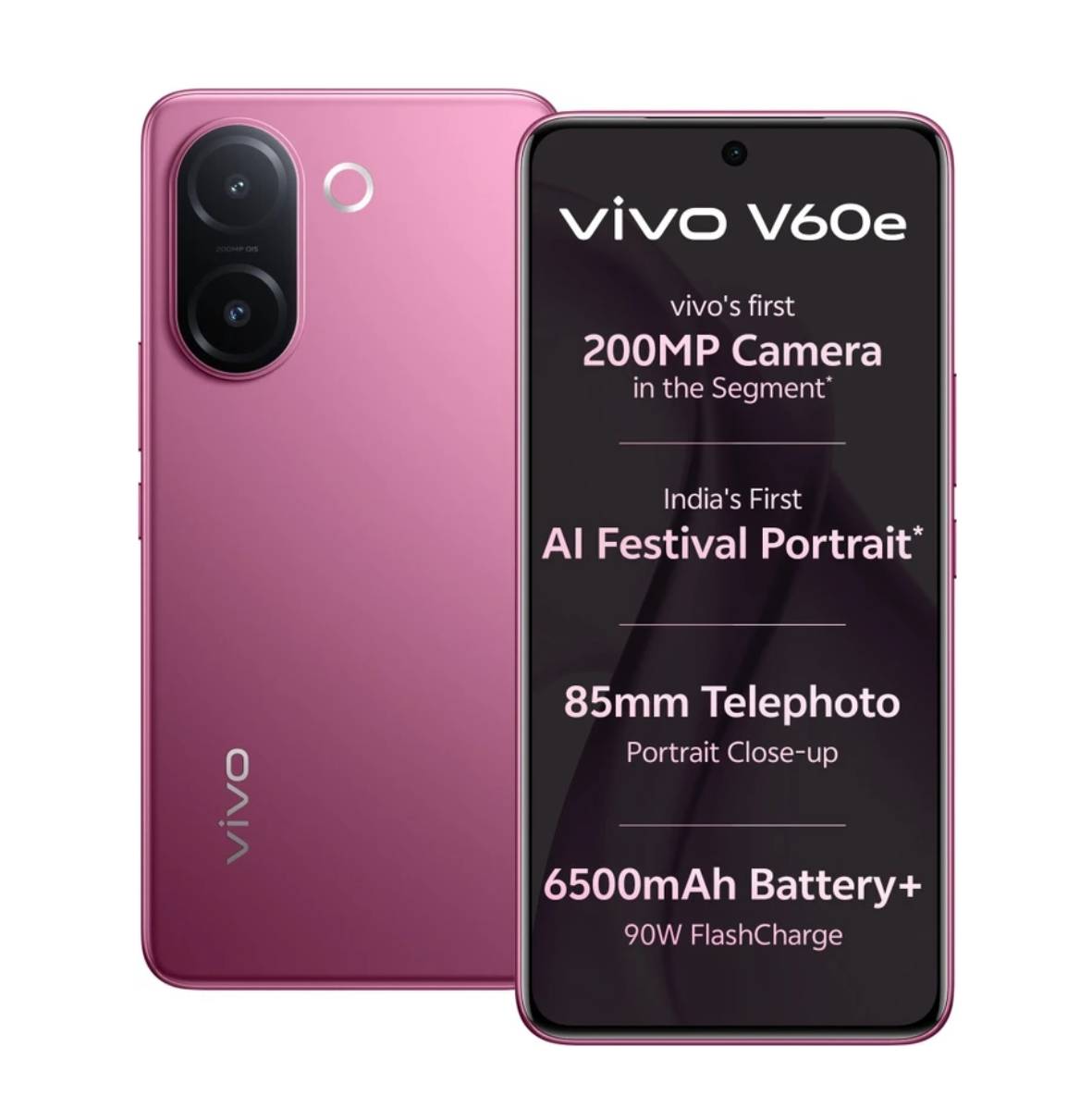 VIVO V60e 5G smartphone with 8 GB RAM and 256 GB storage displayed against a modern backdrop in Barabanki, showcasing its sle - Image 1
