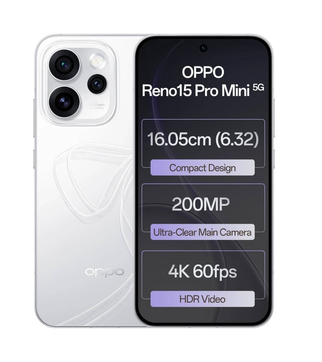 OPPO Reno 15 Pro Mini 5G smartphone with 12 GB RAM and 256 GB ROM, designed for high performance, displayed in Barabanki. - Image 1