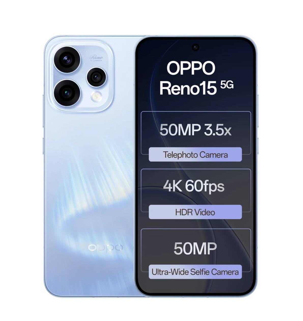 OPPO Reno 15 5G smartphone featuring 12 GB RAM and 512 GB ROM, showcasing its sleek design and vibrant display in Barabanki. - Image 2