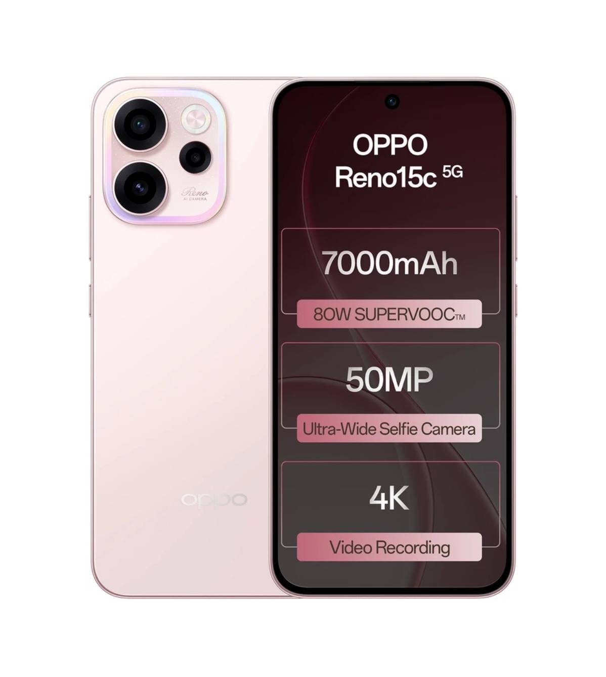 OPPO Reno 15c 5G smartphone in Barabanki with sleek design, 12GB RAM, and 256GB storage, showcasing vibrant display and moder - Image 1