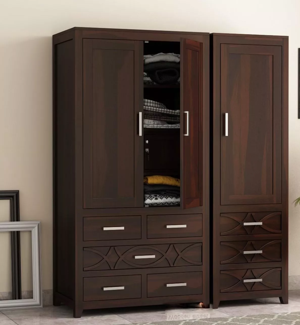 MS LUCKY FANCY STORE - Wooden Almirah with Mirror in Jalandhar in JALANDHAR