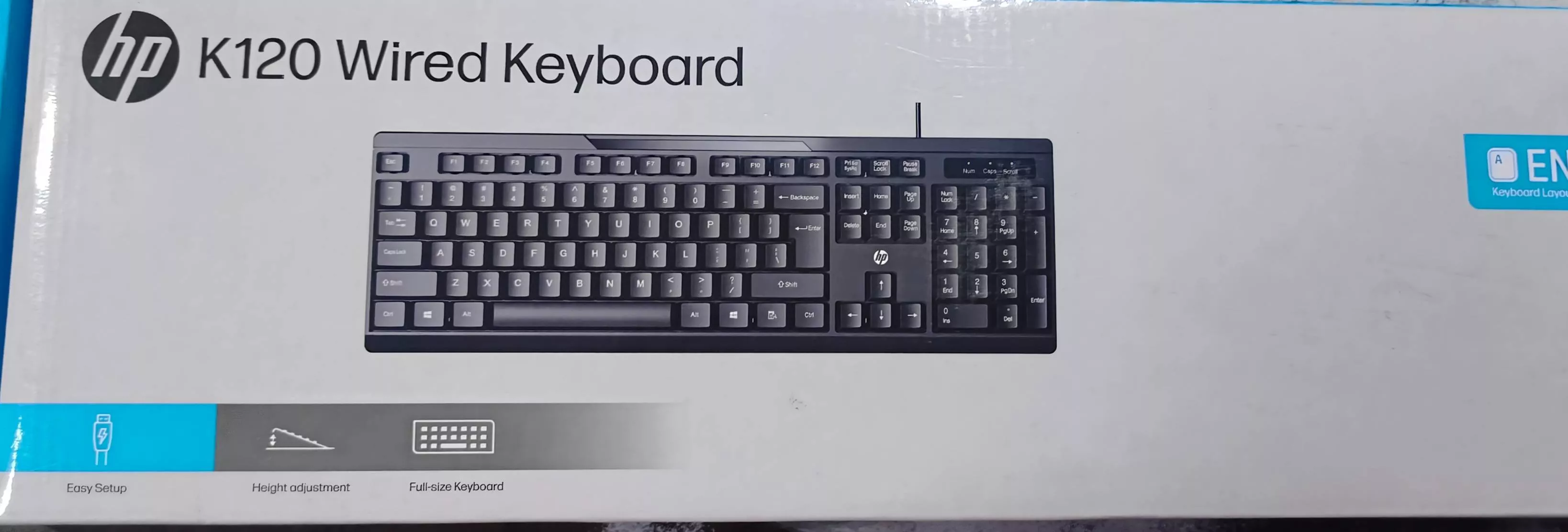 HP K120 Wired Keyboard featuring a sleek design and user-friendly layout, suitable for various typing tasks in Naugachhia.