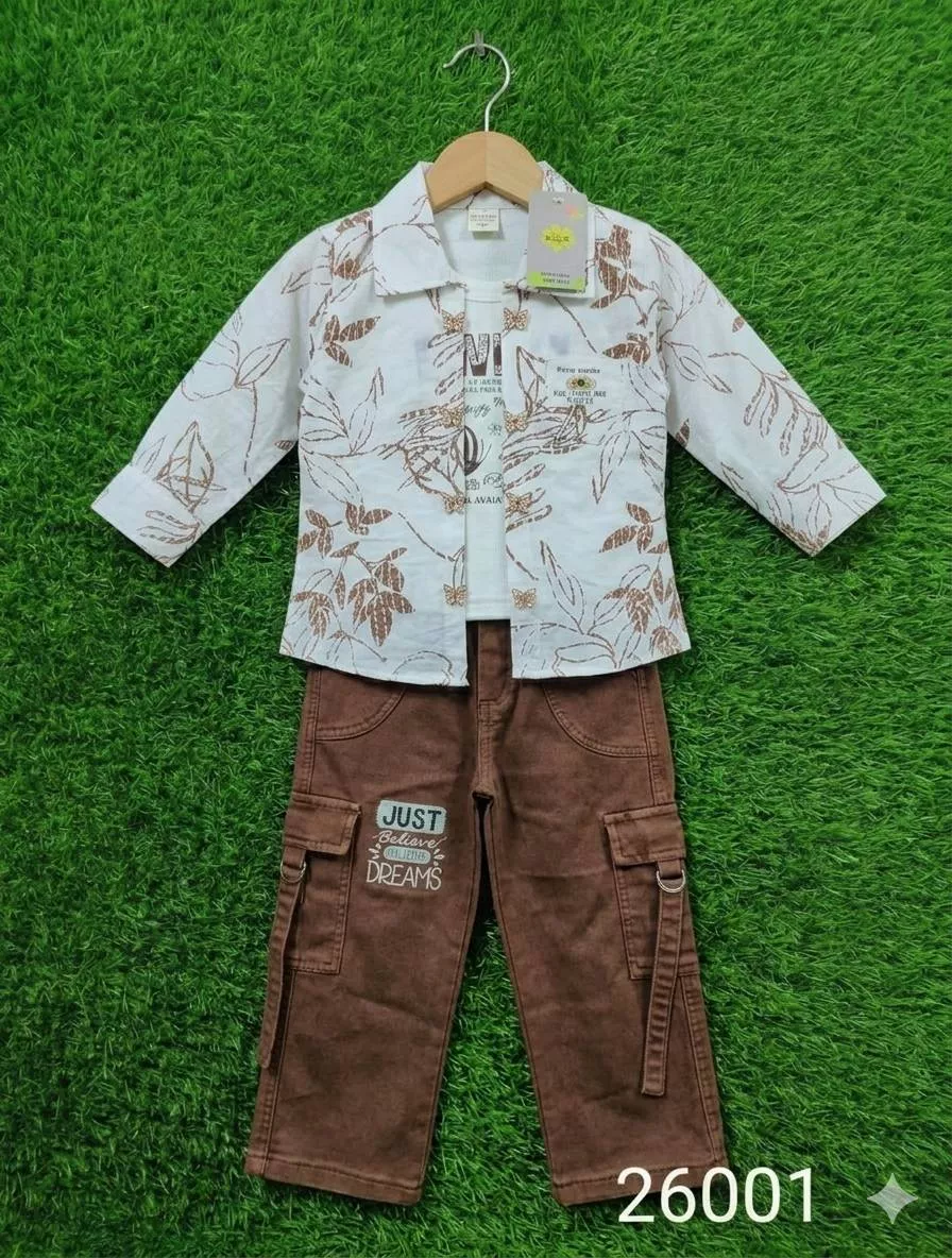 ASHOK KLD - Kids' Casual Shirt and Cargo Pant Set in Basti in BASTI
