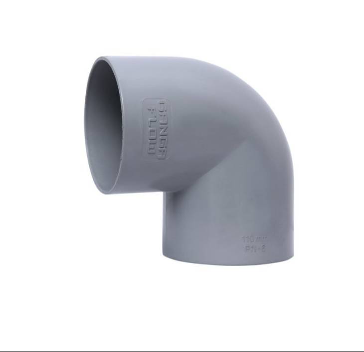 Durable PVC 4 Inch Elbow fitting displayed on a white background, ideal for plumbing solutions — BALAJI TRADERS in Sadar Noid