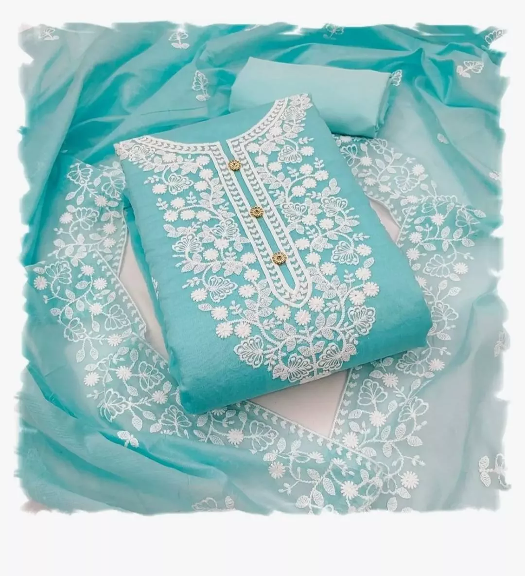 PHAGWARA CLOTH HOUSE - Chikankari Salwar Suit in Mahilpur: Elegant Blue Ethnic Wear in MAHILPUR