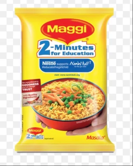 Pack of Maggi Noodles in Abhayapuri, showcasing instant masala flavor noodles ready to cook for a quick meal.