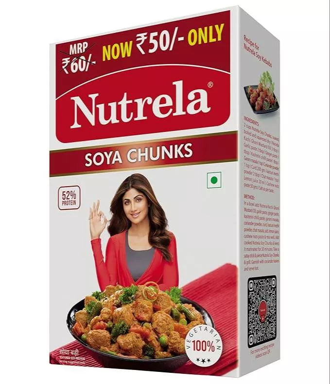 Nutrela Soya Chunks in Delhi — high-protein vegetarian meal option, displayed in a packaging with clear nutritional informati