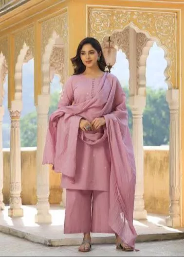 MEHAK FASHION POINT - Elegant Pastel Mauve Kurta Set in GARHSHANKAR in GARHSHANKAR