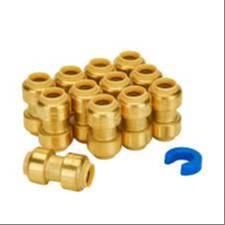 High-quality brass push-fit pipe connectors designed for quick installation, ideal for plumbing solutions in Hoshiarpur.