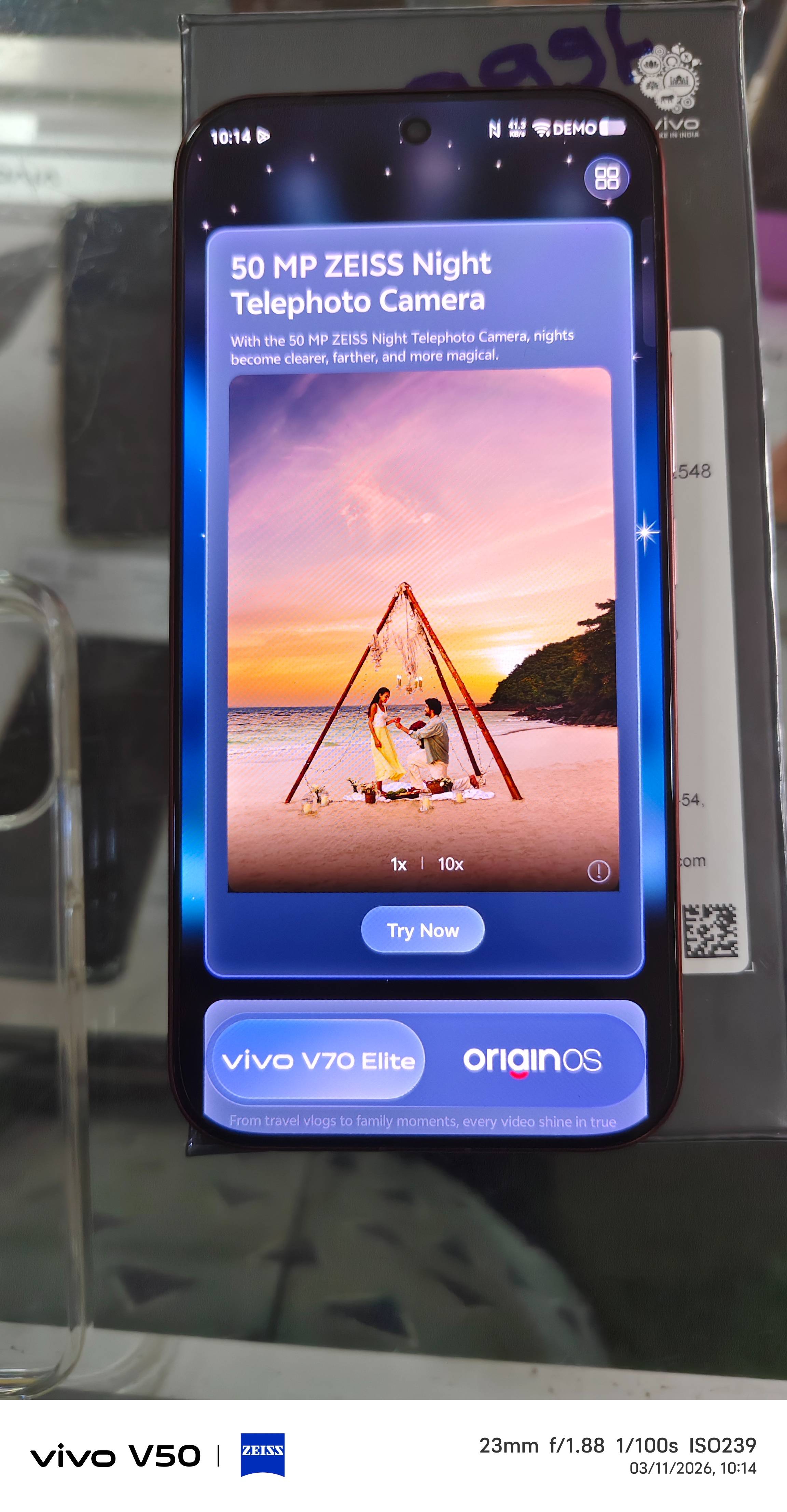 Vivo V70 Elite Smartphone showcasing sleek design and advanced features in SOUTH TWENTYFOUR PARGANAS, co-engineered with ZEIS - Image 2