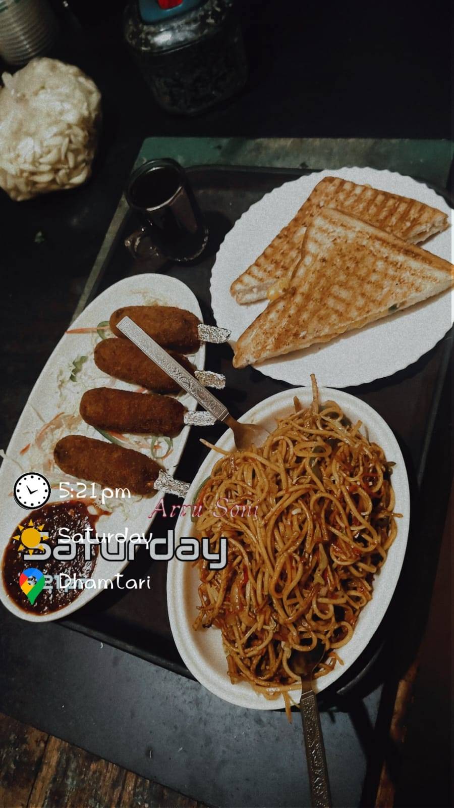 A vibrant Indian Snack Platter featuring a variety of traditional snacks like samosas, pakoras, and chutneys, beautifully arr - Image 1