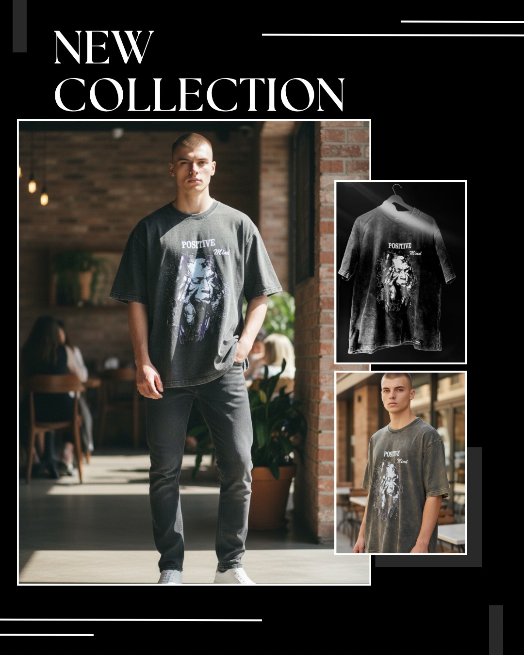 RUTNUG - Black 250 GSM Lava Acid Wash T-shirt in Hyderabad in HYDERABAD