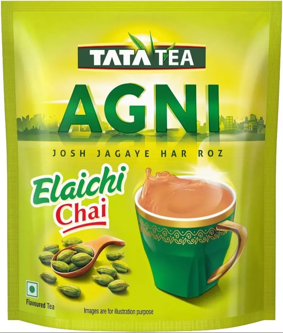 Rich and aromatic Tata Agni Tea packaging displayed at Toufik Kirana Store in RAJPUR CH, showcasing its premium quality and e