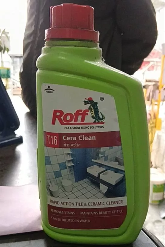 Roff T16 Cera Clean bottle showcasing its stain-removing properties, ideal for tiles and ceramics in Tezpur.