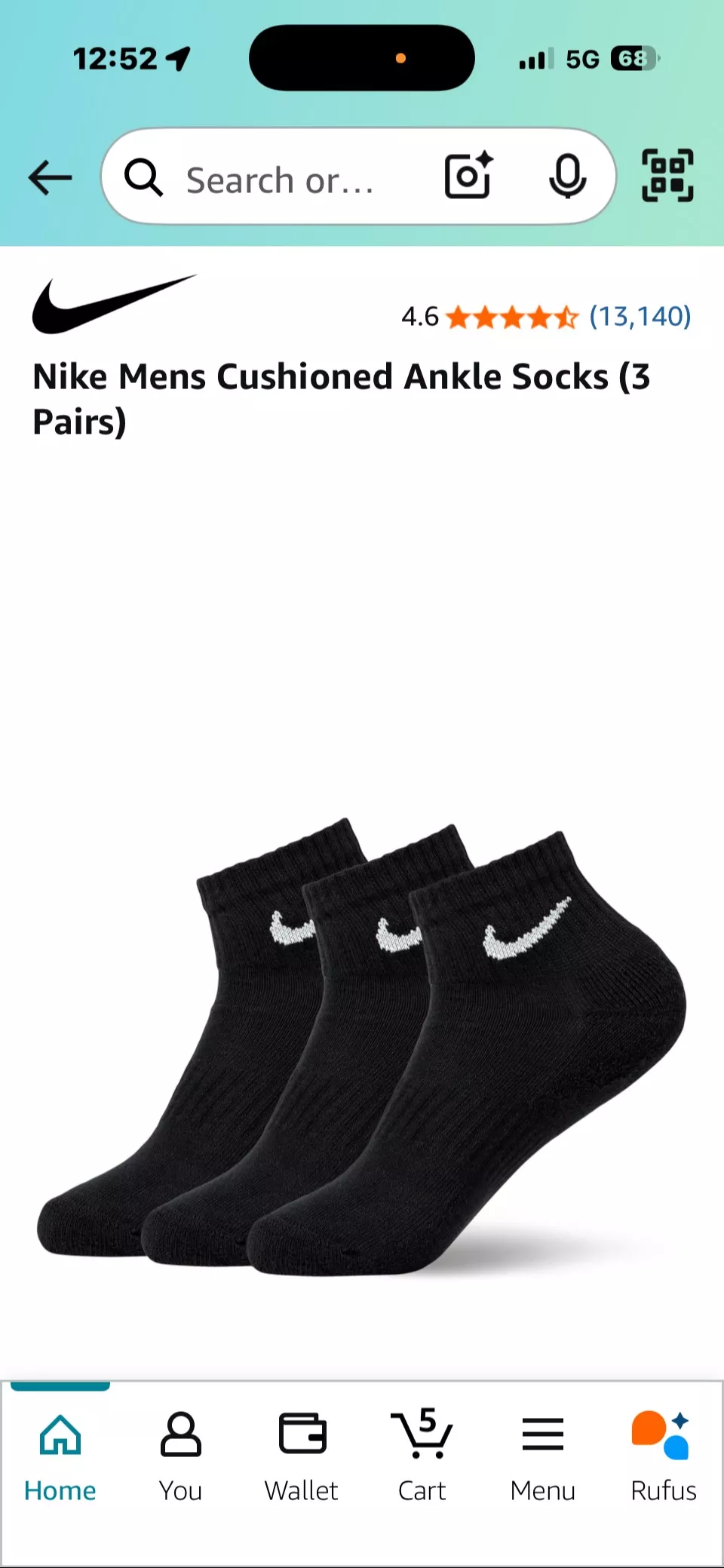 KV COLLECTIONS - Nike Men's Cushioned Ankle Socks in Kurukshetra in KURUKSHETRA