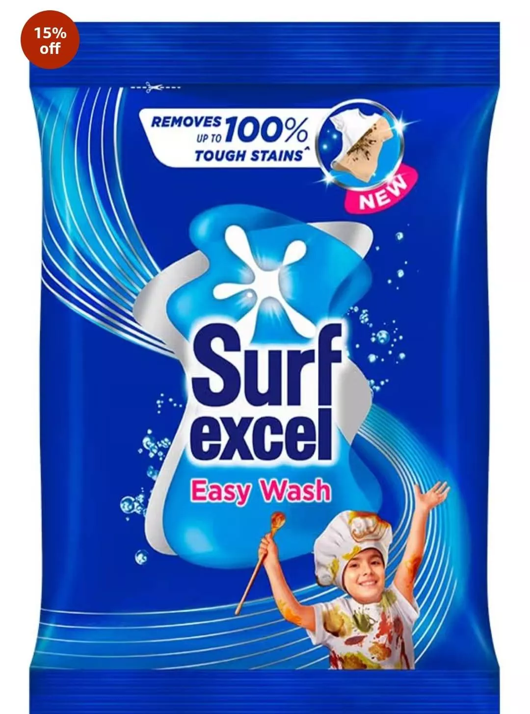 Grocery Surf Excel detergent package featuring bright design and stain removal features, available in Hisar for effective lau
