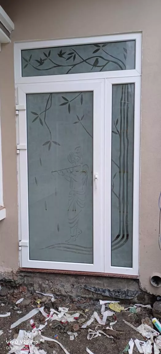 VASUDEV PANCHAL - Swastik Furniture Etched Glass Door in Barnagar in BARNAGAR