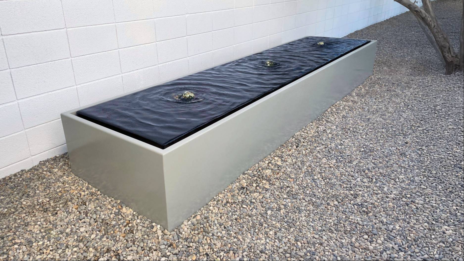12 ft. linear infinity water feature with elegant wave patterns, designed for outdoor spaces in Delhi, providing soothing wat