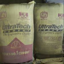 Ultratech Cement bag showcasing premium quality packaging with clear branding, available in Kanker, perfect for construction  - Image 1