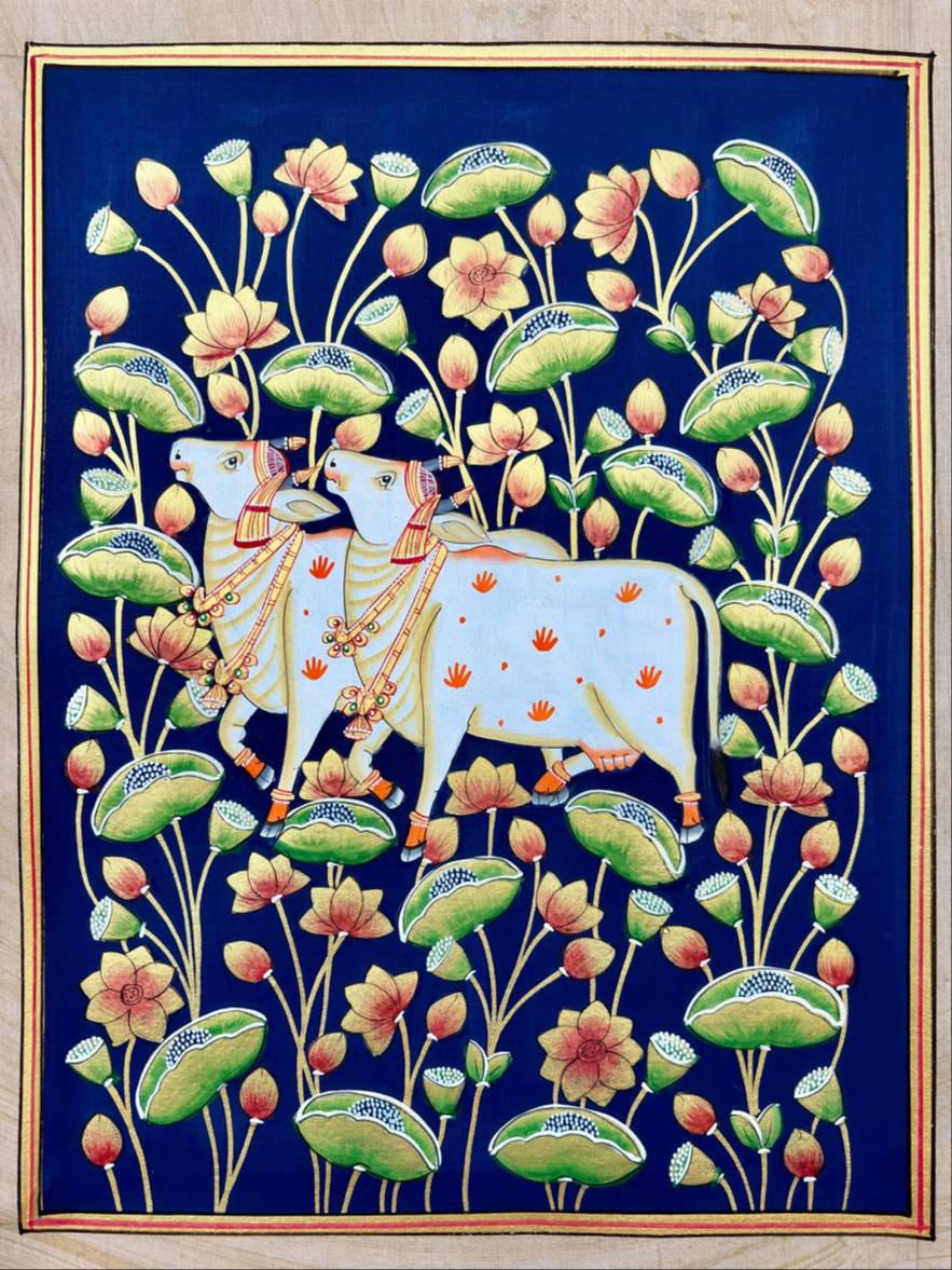 CHITRABHOOMI - Cows in Kamal Talai-Pichwai Artwork in Jaipur in Jaipur