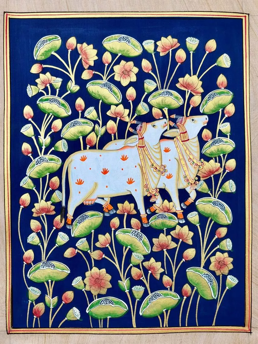 CHITRABHOOMI - Artisan Cows in Kamal Talai-Pichwai Artwork Jaipur in Jaipur