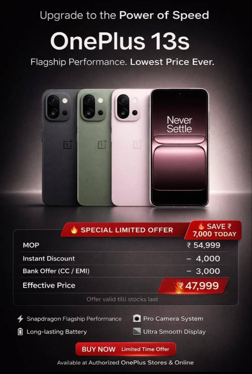 OnePlus 13s Pro Camera Smartphone showcasing sleek design and high-quality camera features in Sangrur
