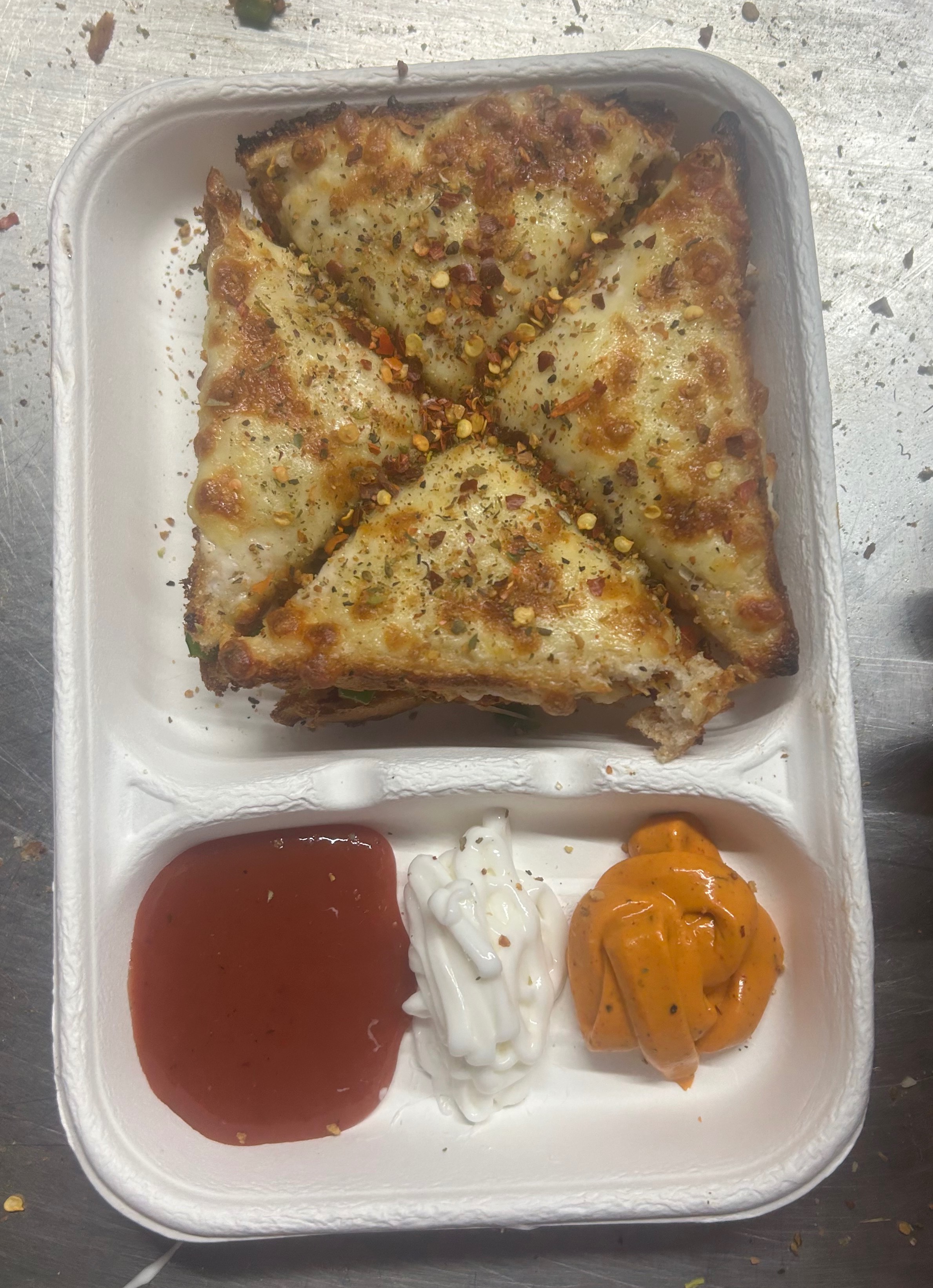 Veg Cheese Sandwich with fresh vegetables and melted cheese from TIC WITH THE INSTAGRAM CAFE RESTAURANT in Mandfia, grilled t