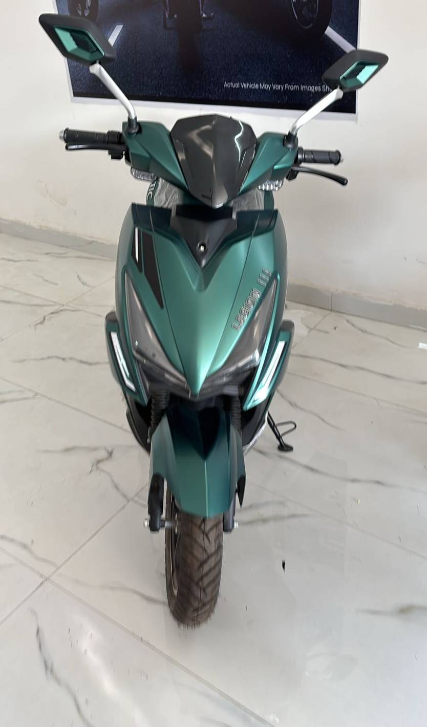 SJS Electric Vehicles Legion electric scooter for two persons parked in Sirhind, featuring sleek design and modern technology