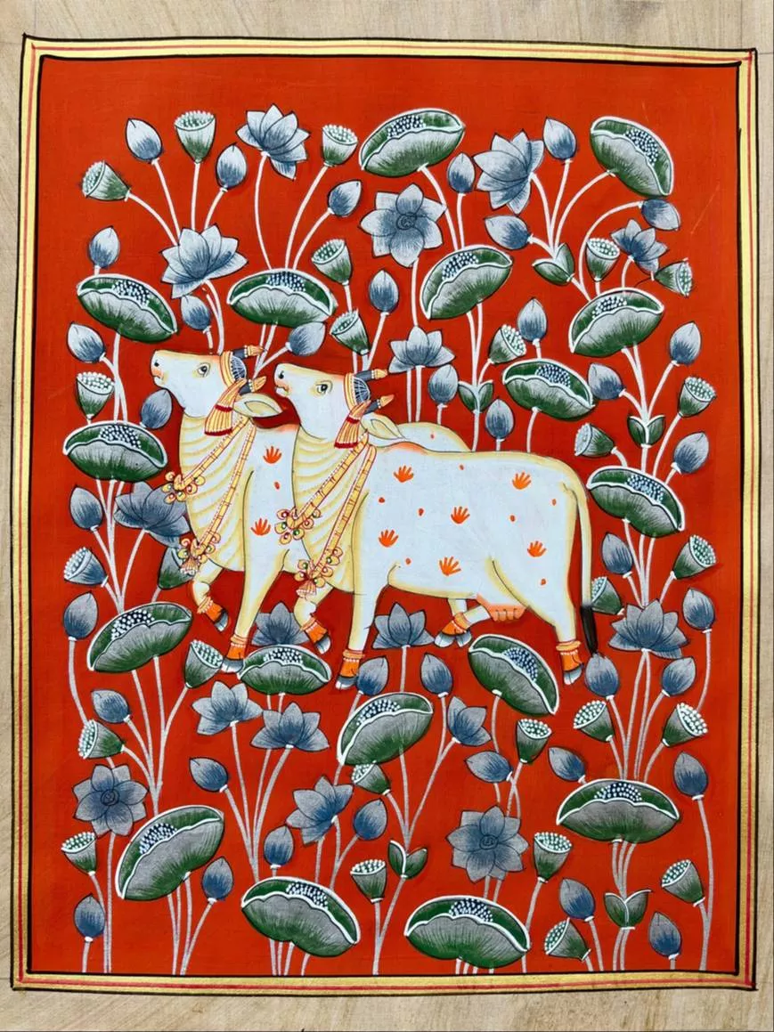 CHITRABHOOMI - Artwork/Cow in Kamal Talai-Pichwai Jaipur in Jaipur