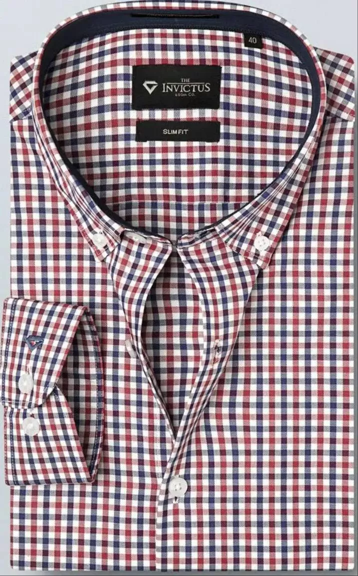 RISHI - Invictus Checkered Slim Fit Shirt Gurdaspur in GURDASPUR